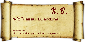 Nádassy Blandina névjegykártya